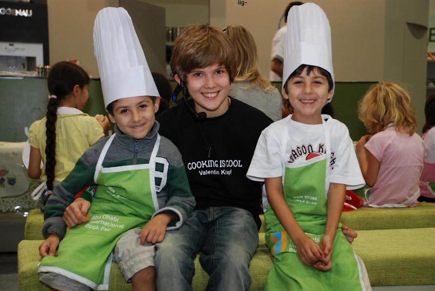Valentin with 2 little UAE Cooking is cool fans
